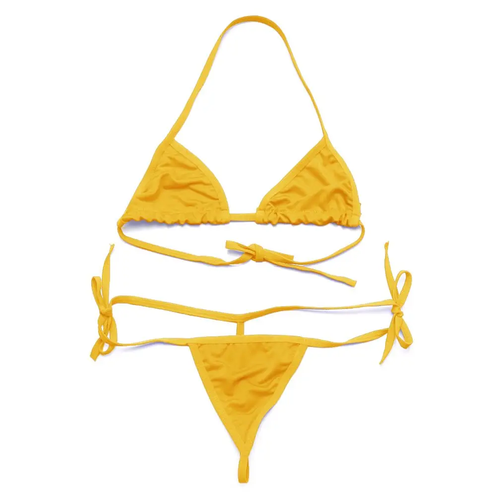 

Solid Color Sexy Backless Tie Bralette Panties Bra Set Underwear