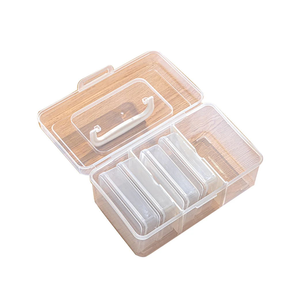 Plastic Transparent Card Box with 2 Dividers with Small Boxs Holds 400+ Cards Tranding Card Collection Box for YGO