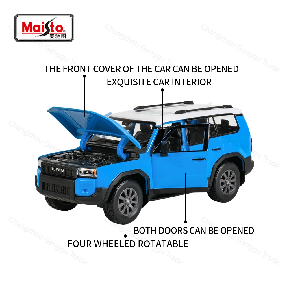Maisto 1:24 2024 Toyota Land Cruiser Static Die Cast Vehicles Collectible Model Car Toys