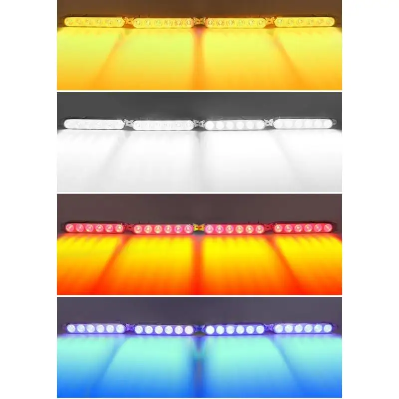 LED Warning Emergency Light Set 6 LEDs 4 In 1 12V Siren Strobe Lamp for Vehicle Rescue Road Alert Car Safety Lighting Equipment