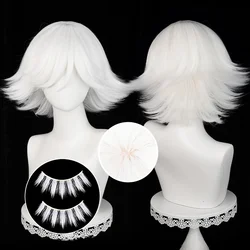 Anime Mi Zu Ki Cosplay Wigs Short White Mizuki Cosplay Wig Heat Resistant Synthetic Hair Halloween Party Wig