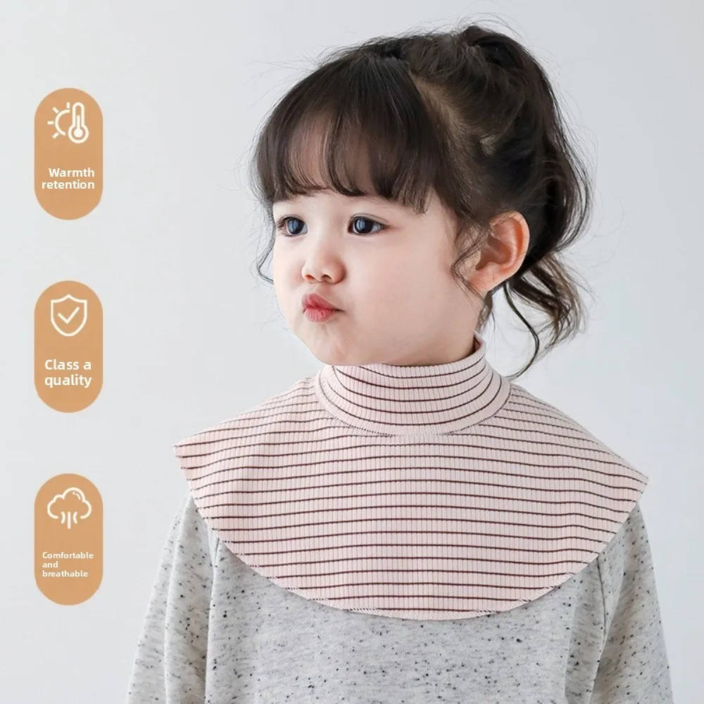 New Stripe Shawl Warm Detachable High Collar High Neck Cover Girls