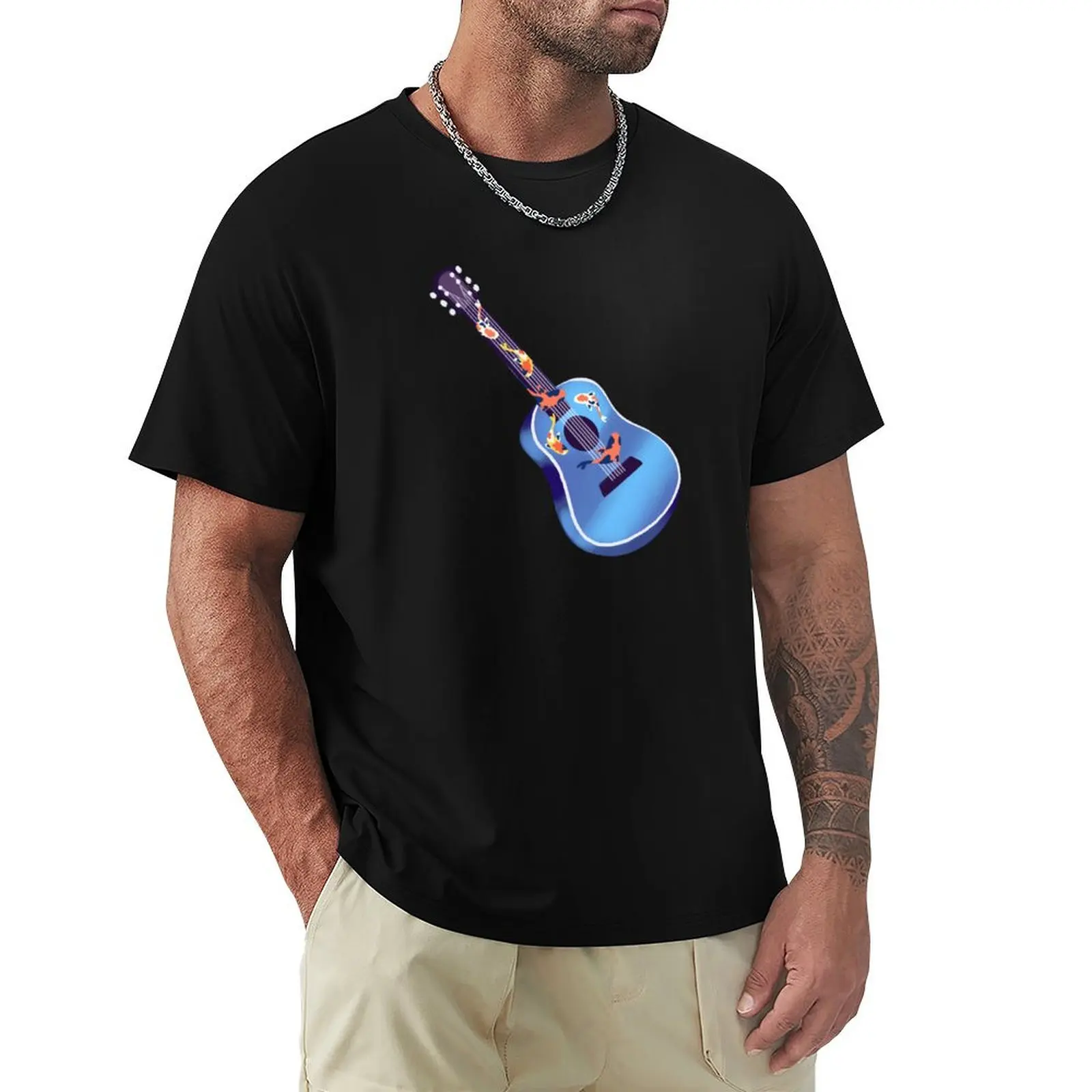 

koi fish guitar T-Shirt summer shirt customizeds summer clothes t shirt for men