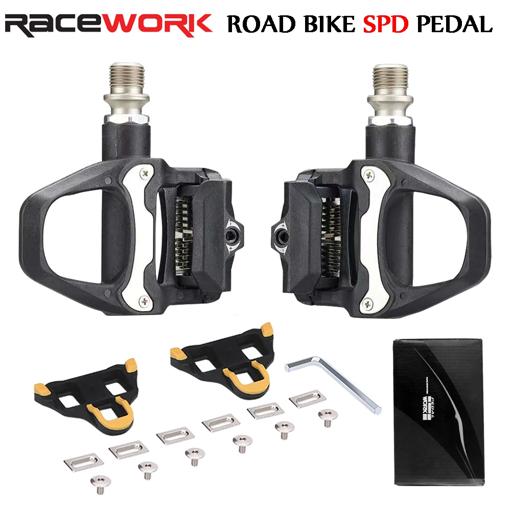 RACEWORK  Road Bike Pedal Sealed Bearings Sagging Ultra-light Nylon Self-locking SPD System Road Bicycle Pedals