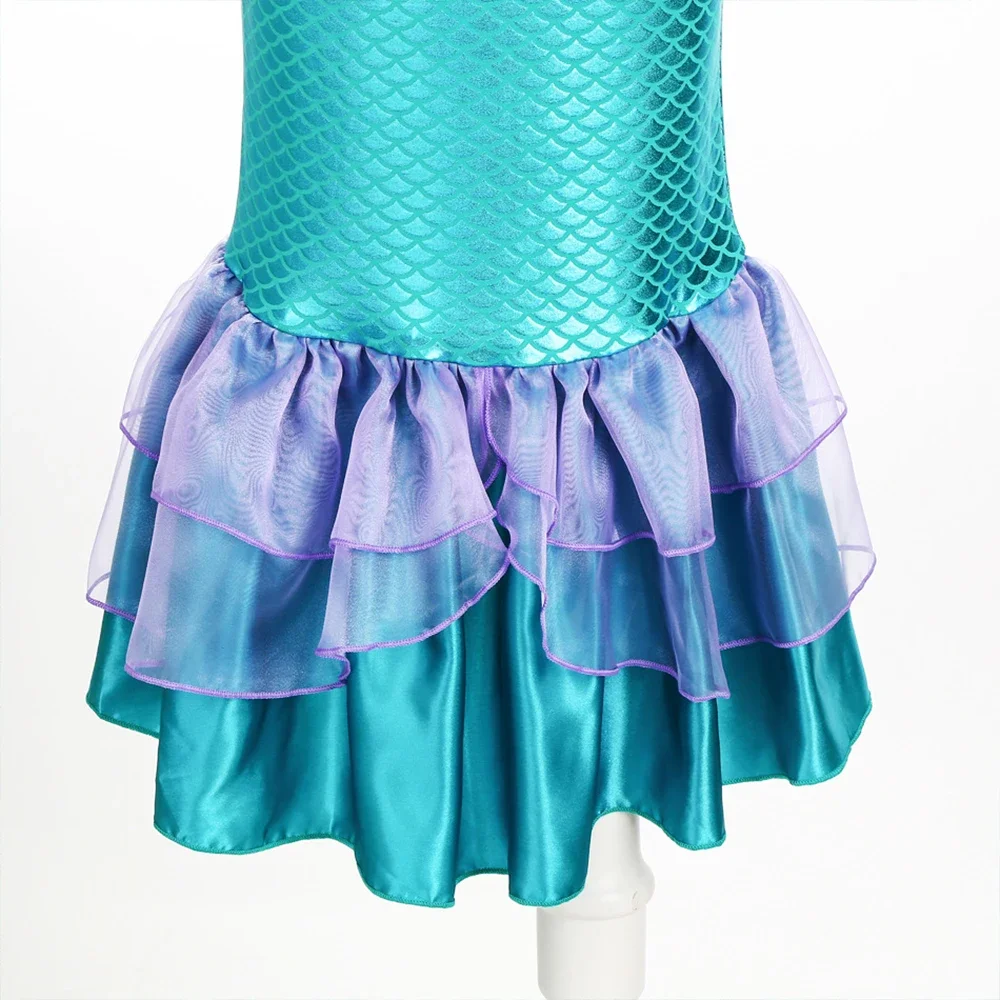 الفتيات حورية البحر تأثيري ازياء فستان للأطفال عيد ميلاد موضوع حفلة كرنفال المرحلة فستان الملابس