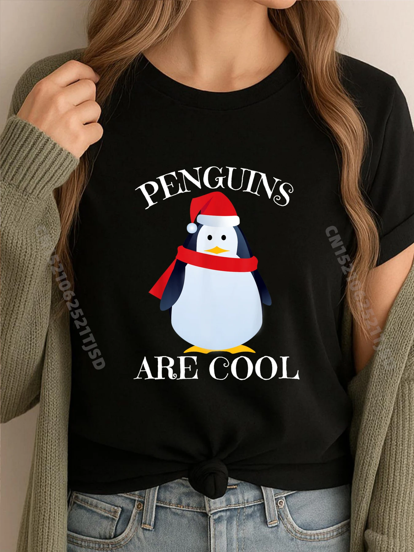 

Cute Christmas Penguin For Boy Woman New T Shirt Cotton Comfort Vintage T Shirts Oversized