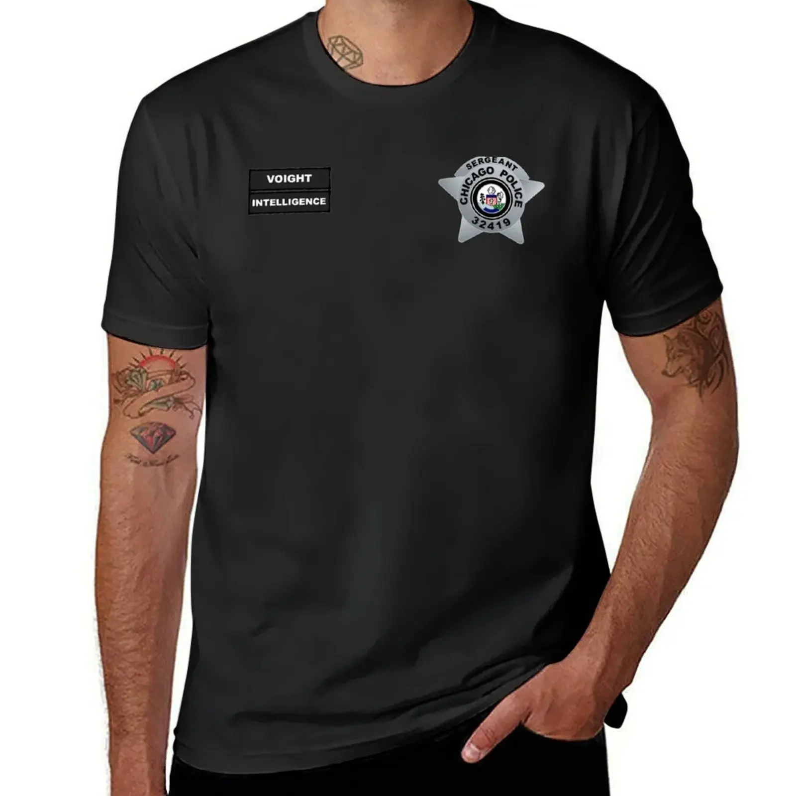 CHICAGO P.D - SERGEANT HANK VOIGHT - INTELLIGENCE BADGE VEST T-Shirt oversized mens t shirt