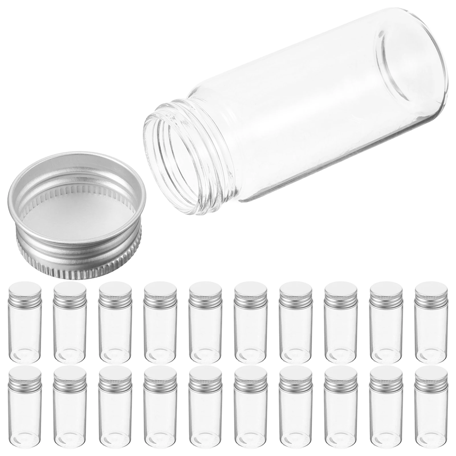 

24 Pcs Test Tube Sealed Bottle Tubes Glass Screw Cap Lab with Caps Vial Scientific