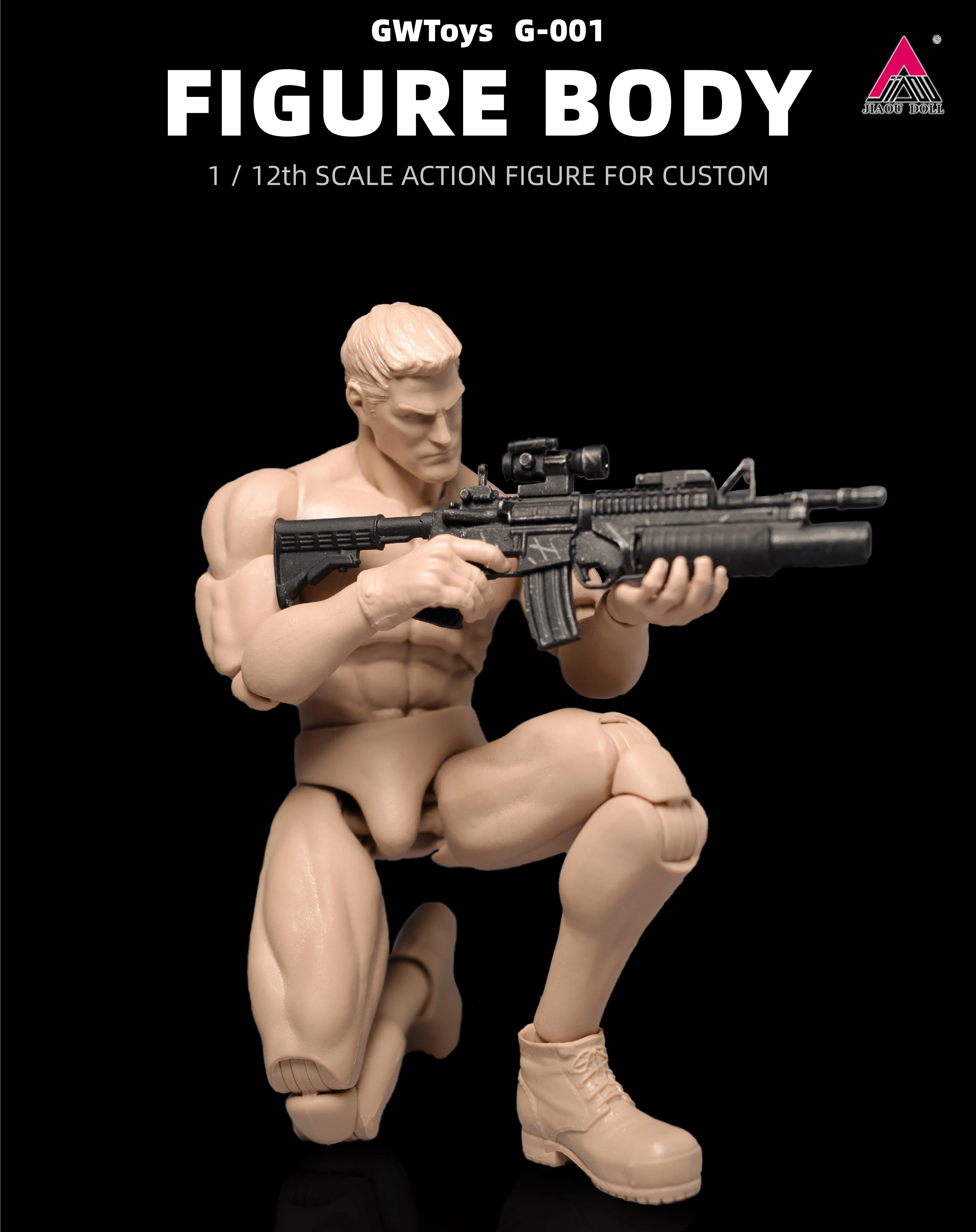 GWToys G001 1/12 Forte Corpo Muscolare Super Flessibile 16 cm Soldato Maschio Action Figure Corpo Articolato per Schizzo Personalizzato Pratica