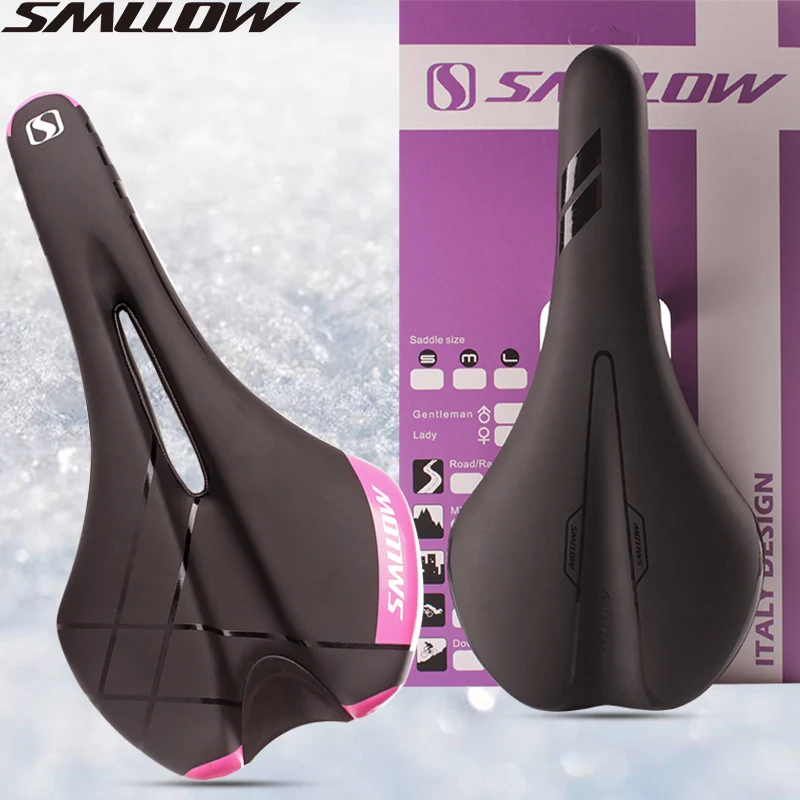 SMLLOW Bicycle Bike Cycle Hollow Saddle Sports Soft Cushion Seat For Mountain Road BMX Bike Bicycle Saddle Breathable 6 Colors