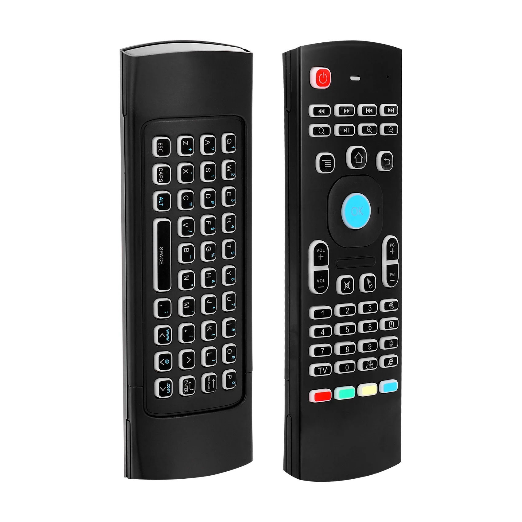 New Air Mouse for Android Tv Box, Mini Wireless Keyboard Air Remote Mouse Control with RGB Backlit MX3 Pro IR Learning