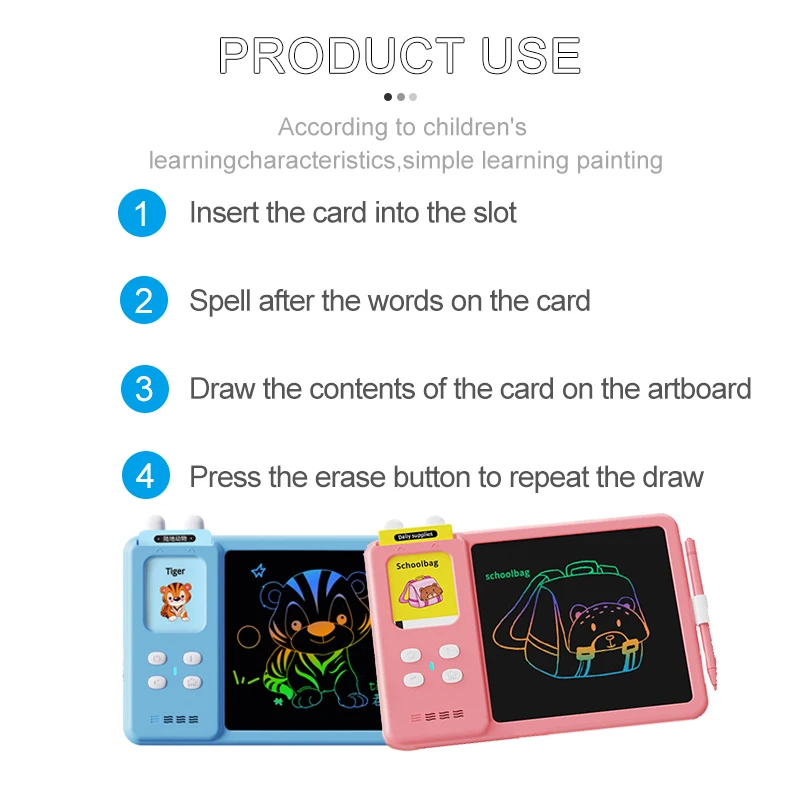 New 2 in 1 Kid Toys Talking Card Learning Machine Drawing Board Audio Books Educational Toys Children