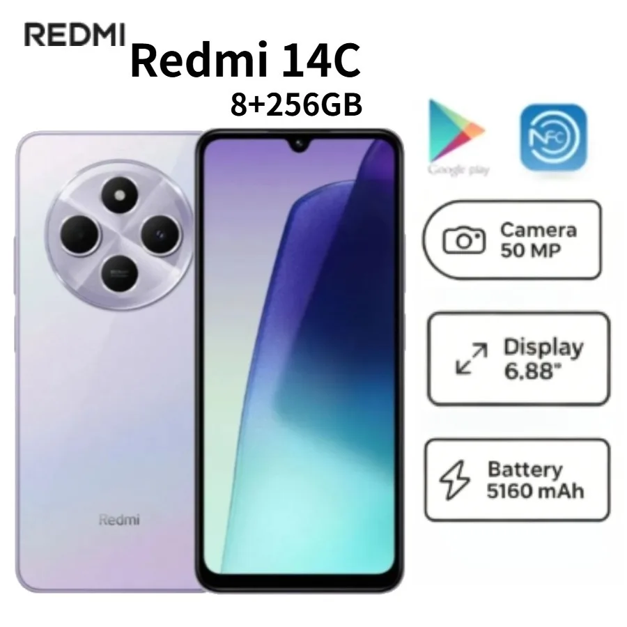 Redmi 14C Global Version Mobile Phone 8GB RAM 256GB Storage 6.88