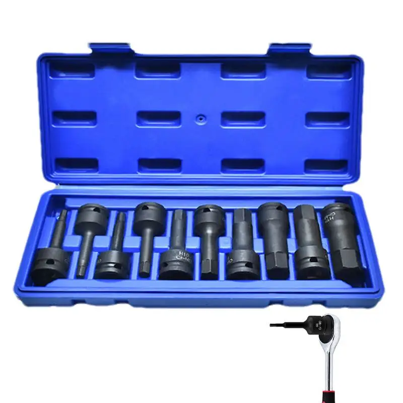 

Long Hex Bit Set Hex Shank Allen Socket Screw Driver Bit Hand Tools Chromoly Steel Hex Bit Socket Set Long Drill Bits 10 Pcs