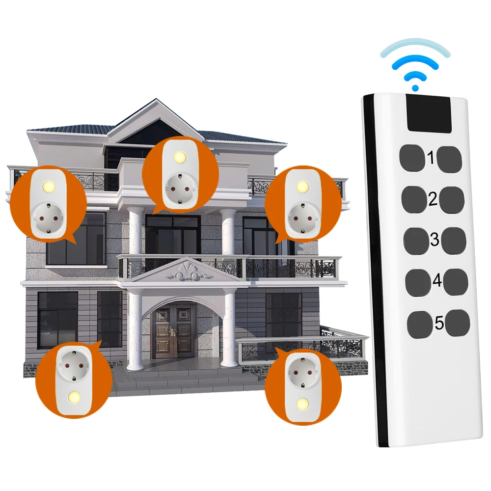 

French EU Socket 433Mhz Universal Remote Control Switch Power Plug RF Controller 16A Programmable Outlets Smart Home Assistant