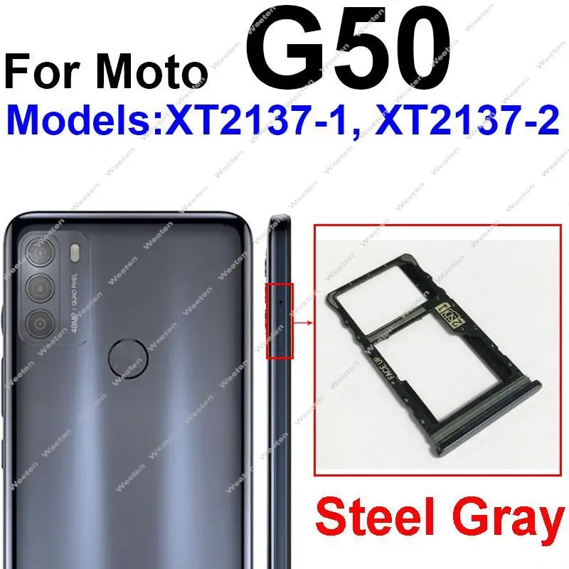 Sim Card Tray Slot Holder For Motorola Moto G10 G20 G30 G50 G60 G60S 5G Sim  Card Reader Socket Adapter Repair Parts