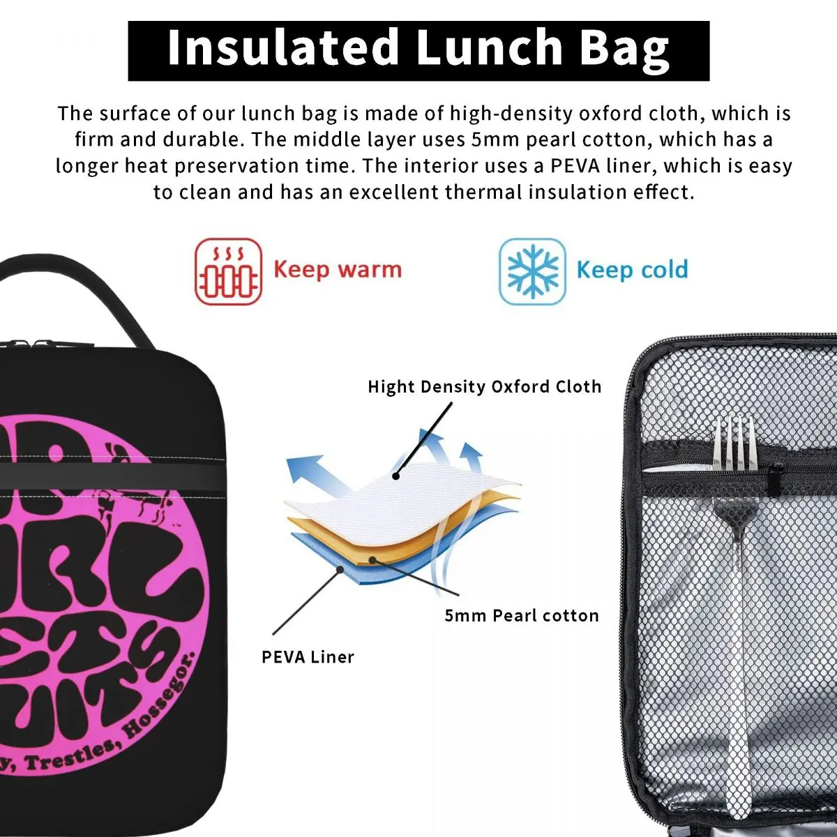 Rip Curl Merch Insulated Lunch Bag For Travel Cool Surf Food Storage Bag Portable Thermal Cooler Lunch Boxes