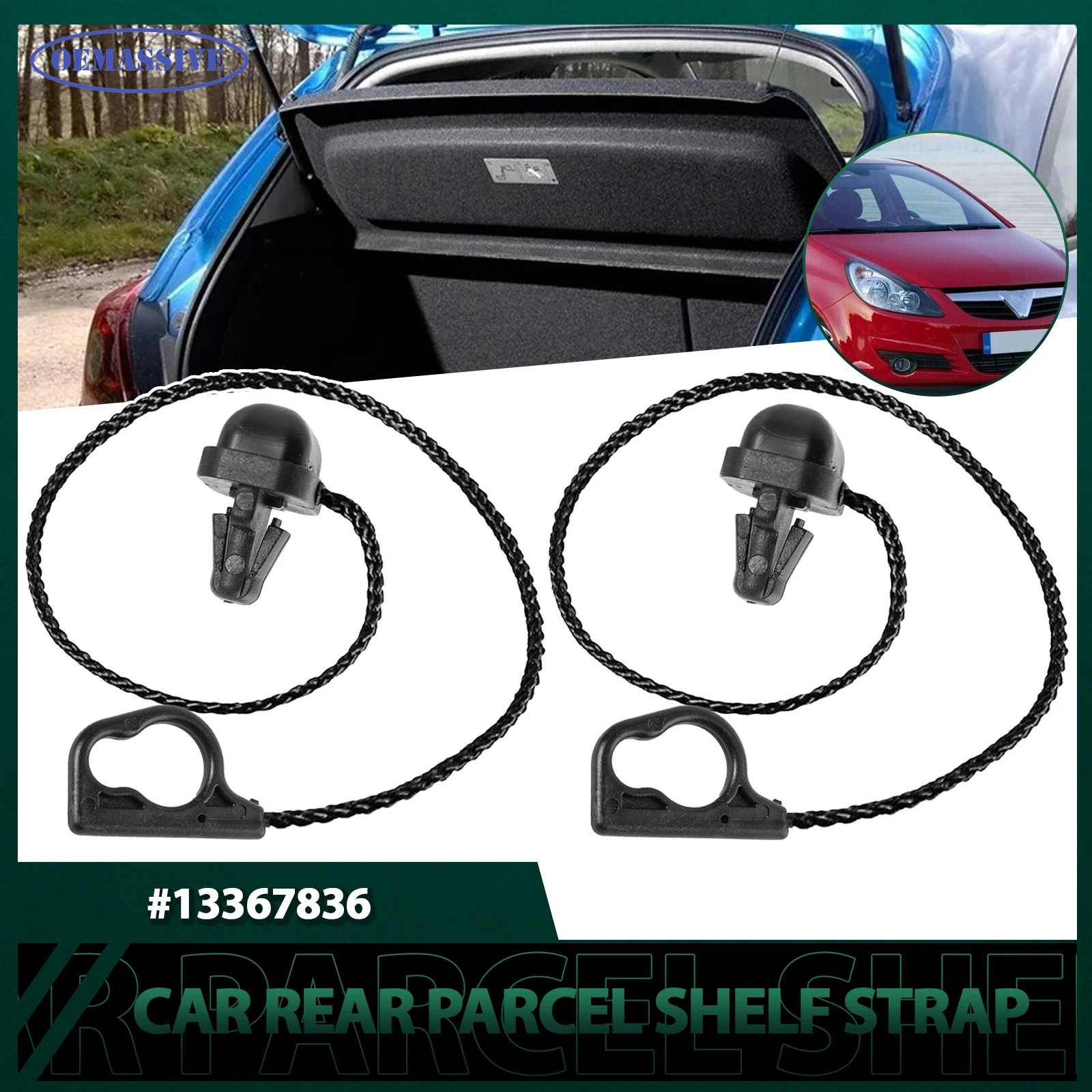 2Pcs Car Rear Boot Trunk Parcel Shelf Cord String Strap Rope for Vauxhall Opel CORSA D E 2007-2022 5 DOOR 13367836 Auto Interior