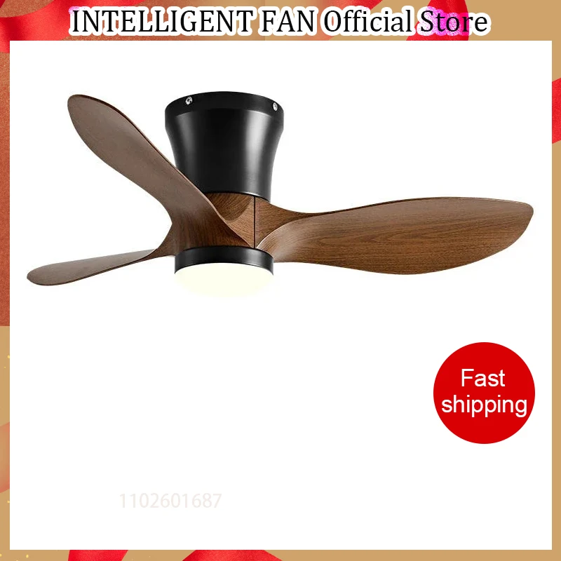

Modern Led Ceiling Fan Without Lights DC Motor 6 Speeds Timing Fans 24CM Low Floor Loft Remote Control Lux&vitae Fan With Lights