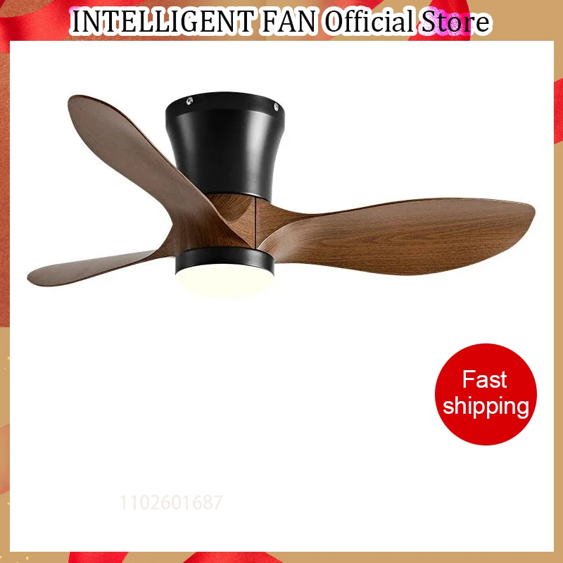 Modern Led Ceiling Fan Without Lights DC Motor 6 Speeds Timing Fans 24CM Low Floor Loft Remote Control Lux&vitae Fan With Lights