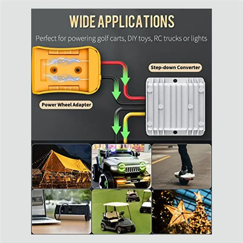 

A78I преобразователь напряжения и адаптер силового колеса, инвертор-регулятор для гольф-кара, радиоуправляемый автомобиль, грузовик, свет и сделай сам, желтый