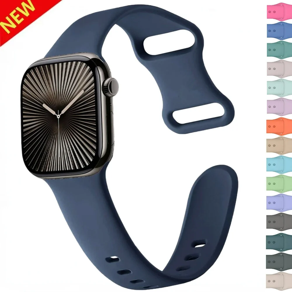 

Soft Silicone Band for Apple Watch series 10 46mm 42mm Ultra 49mm 9 8 7 45mm 41mm Sport Bracelet iWatch 6 5 4 SE 44mm 40mm Strap