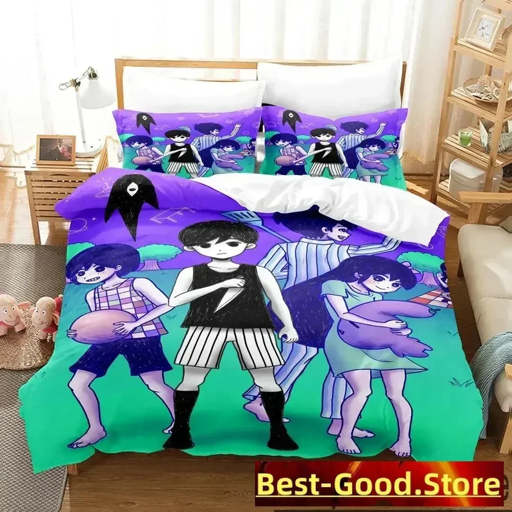 3D Print Anime Omori Bedding Set Boys Girls Twin Queen King Size Duvet Cover Pillowcase Bed boys Adult Home Textileextile