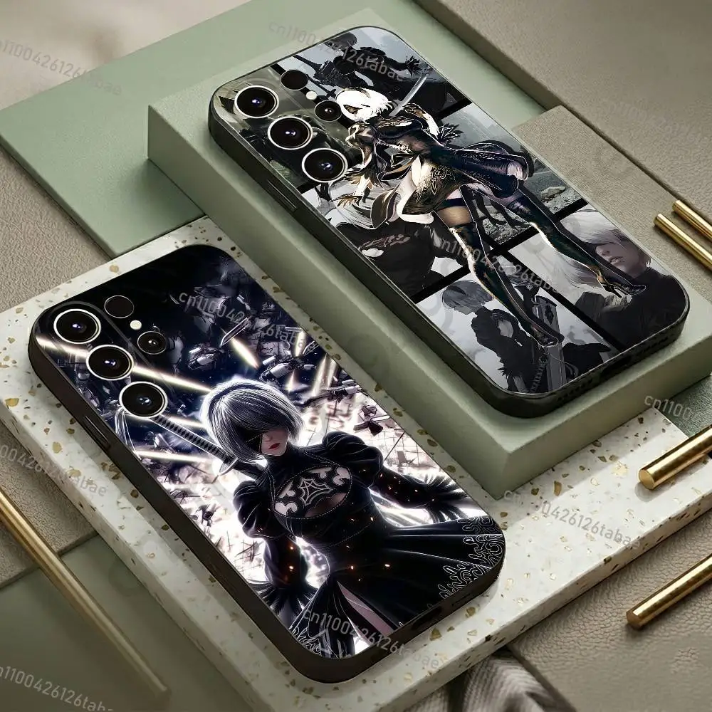 HOT Game N-NieR Automata 2B Phone Case For Samsung S20,21,22,23,24,25,26 Ultra,Plus,Lite,FE,Black Soft Case