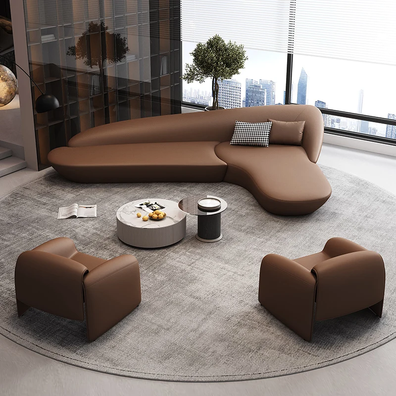 

Brown 4 Seater Living Room Sofas Luxury Aesthetic Lazy Lounge Living Room Sofas Loveseat Nordic Divano Moderno Furniture Home