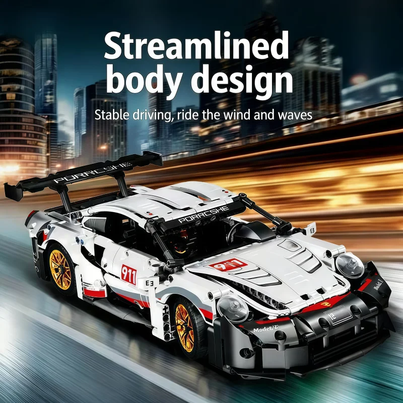 

Набор строительных блоков для сборки спортивного автомобиля, коллекционная модель суперкара с открывающимися дверями и детализированным двигателем, идеальный подарок для любителей гонок.