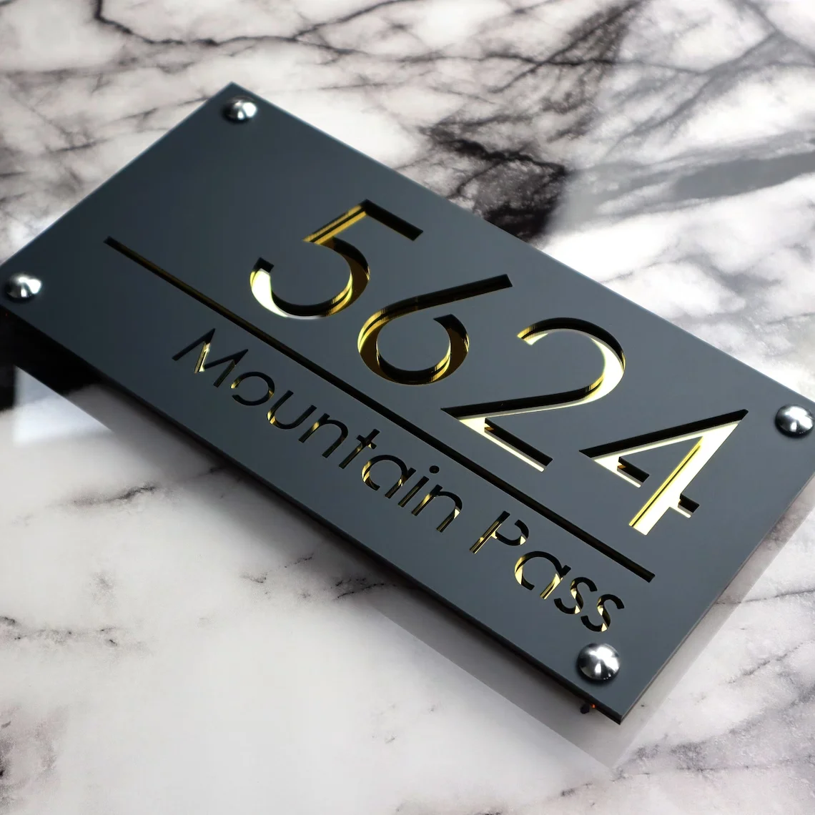 Personalized Laser Cutting House Number Customized Residential Street Number Plate Modern Home Outdoor 3D Acrylic Plate