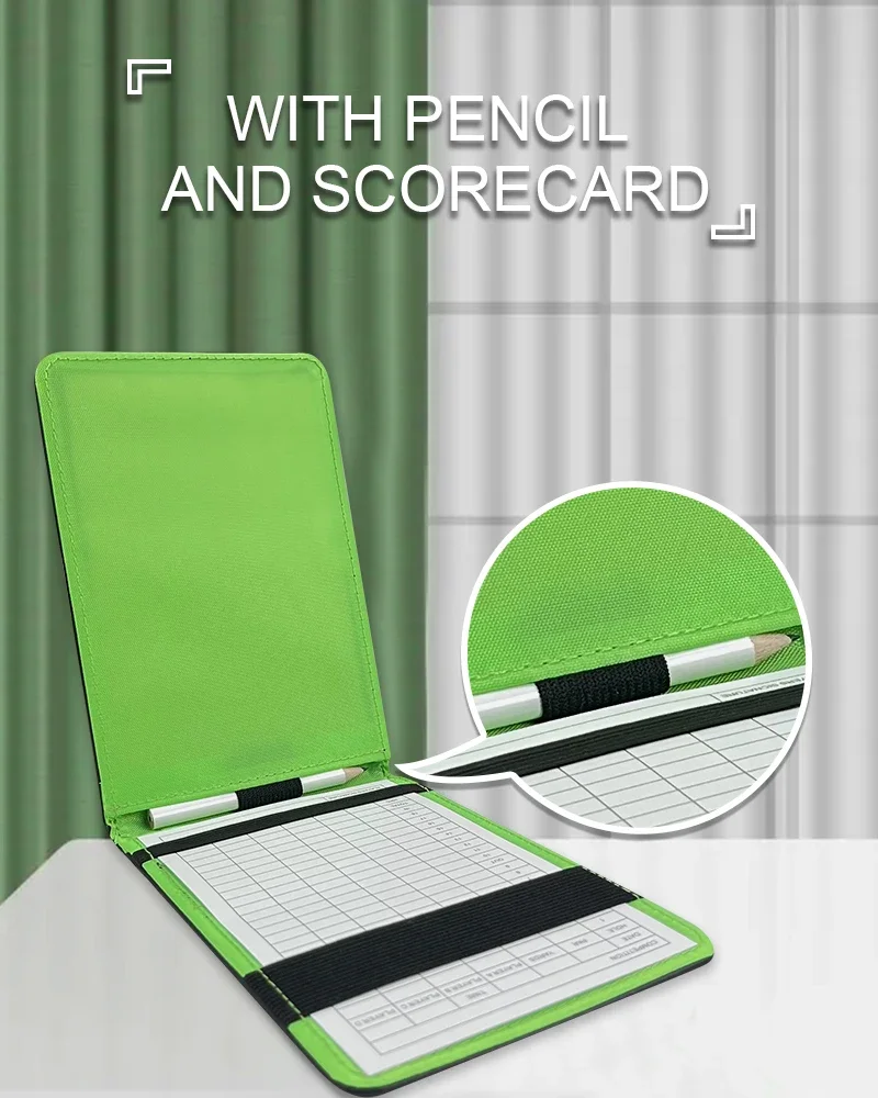 

CRESTGOLF PU Leather Golf Scorecard Holder 16.5*11cm Golf Score Pocketbook Scoring as Golf Gifts Golf Accessories