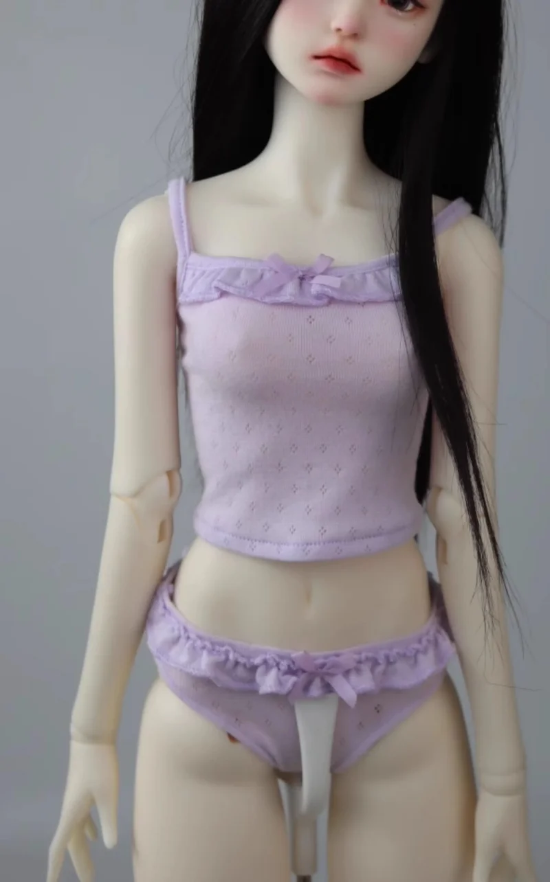 

BJD doll clothes suitable for 1/3 1/4 size pure hollow vest underwear two-piece set doll accessories