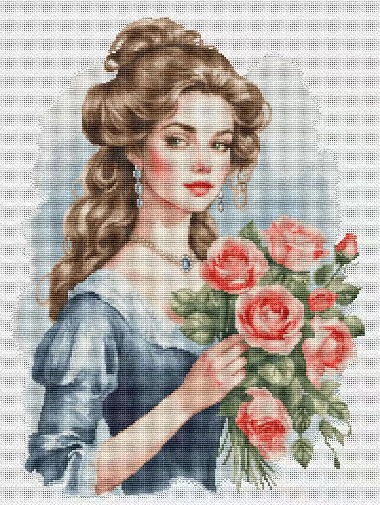 

Cross Stitch Kits Cross stitch Aida embroidery Threads for embroidery Set Flowers and Beauties 44-56