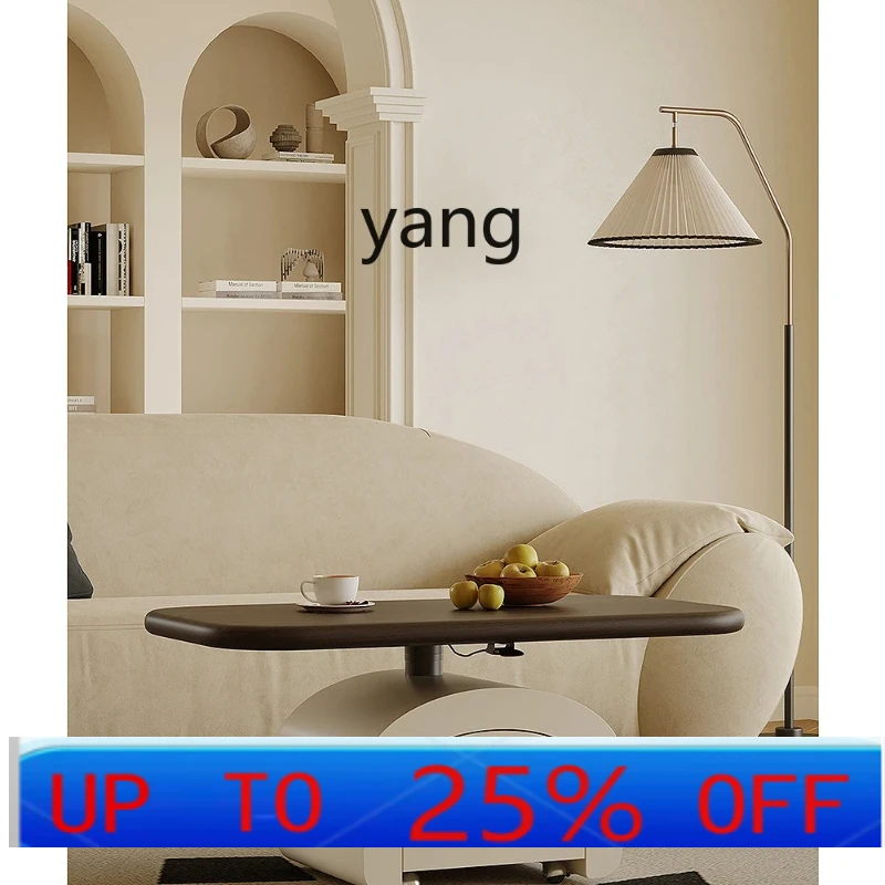 

CX Black Walnut Living Room Multi-Function Mobile Square Coffee Table Dining Table Two-in-One Lifting