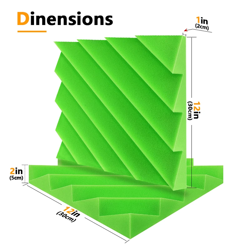 Pannello acustico da Studio 6/12/24 pezzi, per schiuma insonorizzata da Studio, pannello con scanalatura diamantata materiale fonoassorbente