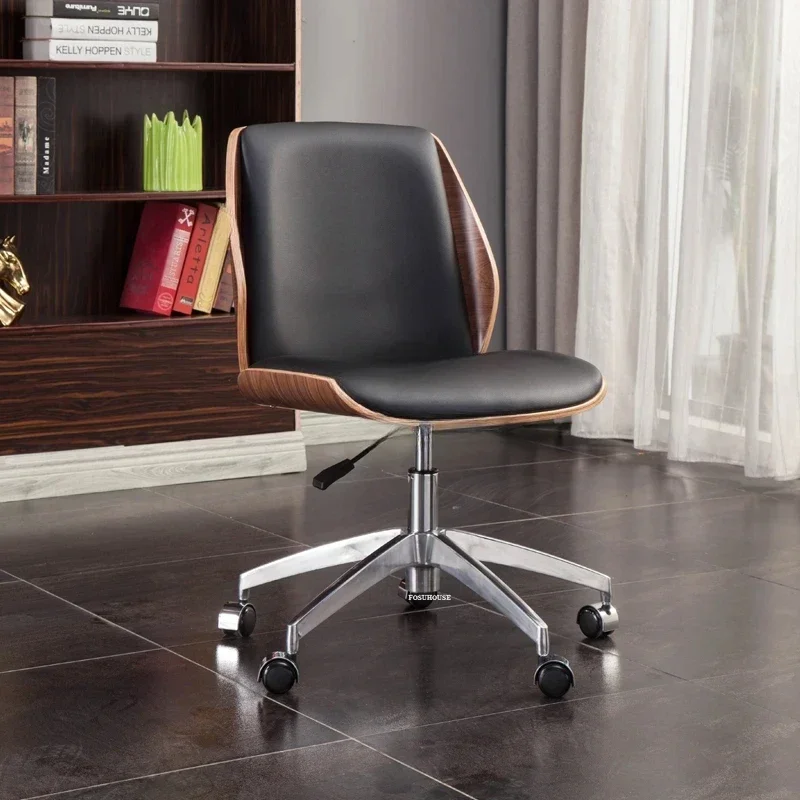 Lift Swivel Computer Chair Designer Office Furniture Wood Backrest Office Chairs Boss Leather Office Chair Leisure Gamer Chair Z