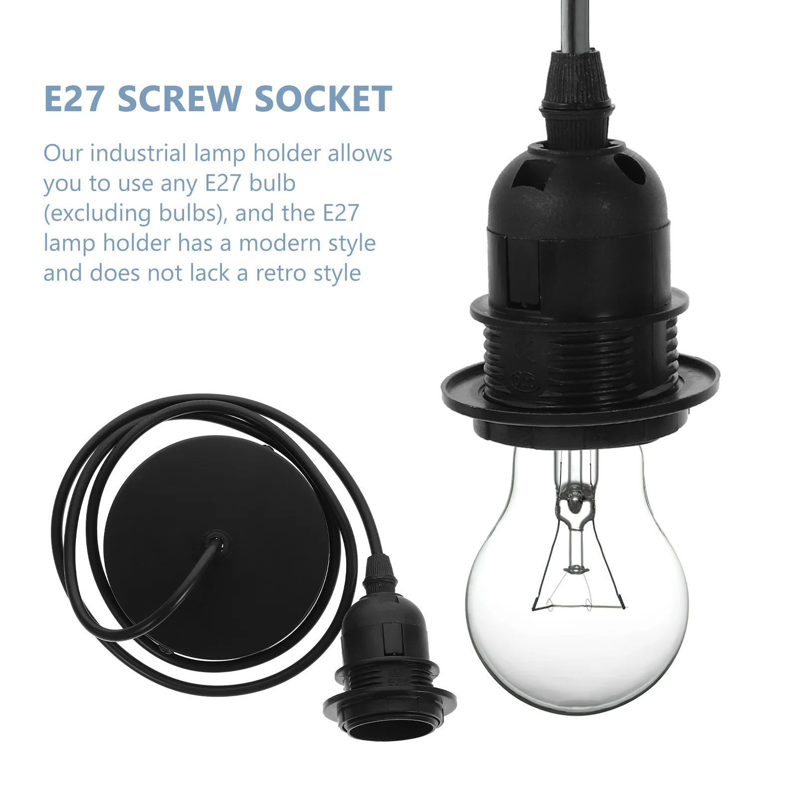 

E27 Lamp Holder Retro Pendant Light Socket Vintage Ceiling Lamp Holder for Living Room Dining Bedroom Hanging Light Accessories