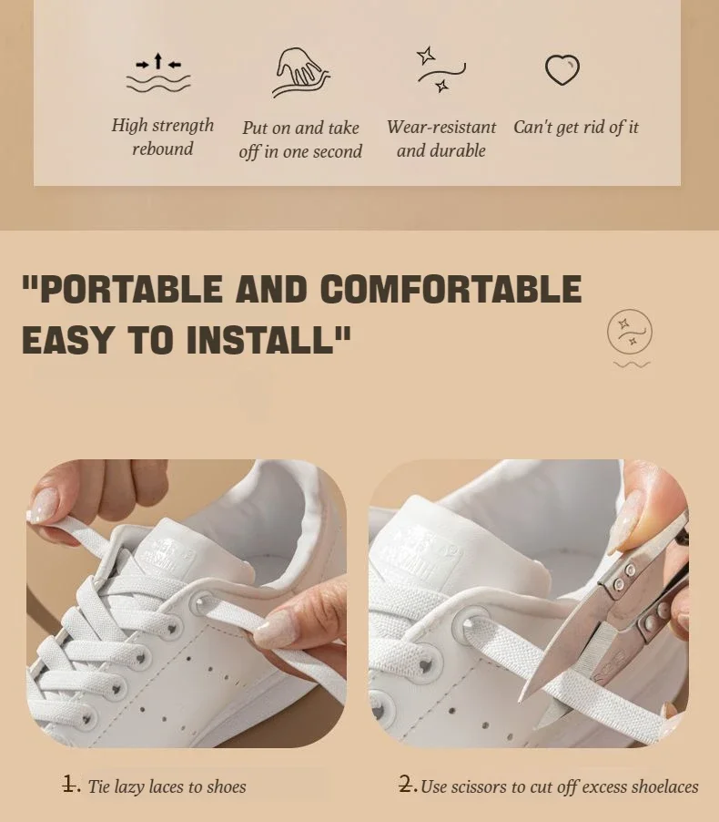 Magnetische Schnürsenkel ohne Binden, flache elastische Schnürsenkel für Sneaker und Stiefel, Schnürsenkel ohne Binden, Gummibänder für Schuhe, Zubehör – Detail 4