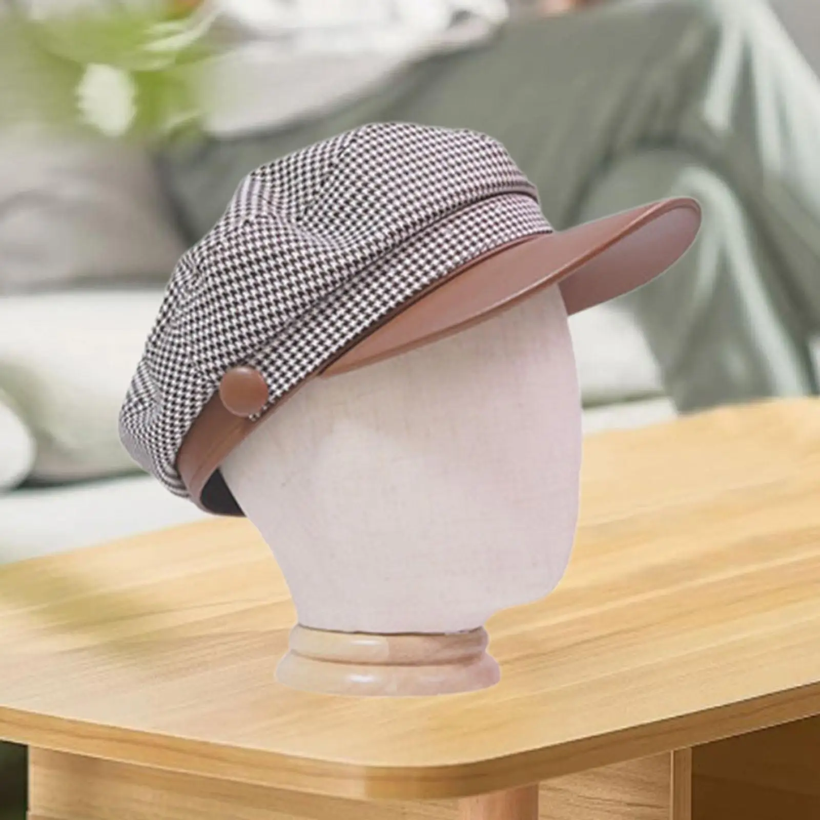 Cloth Covered Mannequin Head Display Holder for Hat Wig Styling Salon Storage Home Tabletop Use