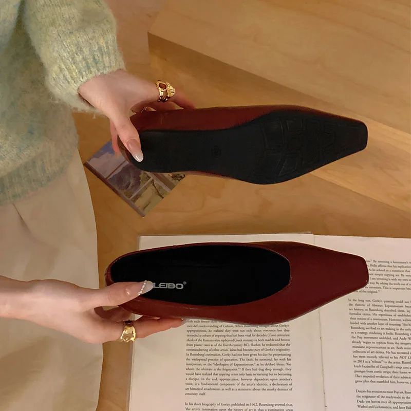 Fashion Pointed Toe Women Low Heel Pumps Shoes New In Spring Summer Female Shallow Footwear Dress Ladies Heeled Slip On Shoes view 6