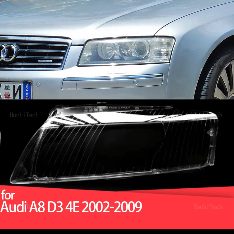 Headlight Lampshade Transparent Headlight Lens Left and Right Lampshade Protective Cover For Audi A8 D3 4E A 8 2002-2009