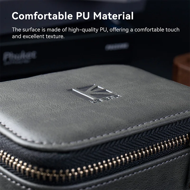 KBEAR BP05 Case PU Storage Case Large Zippered for Earphone Storage Bag Earbuds Storage Box Cable Pocket Portable Cable Case