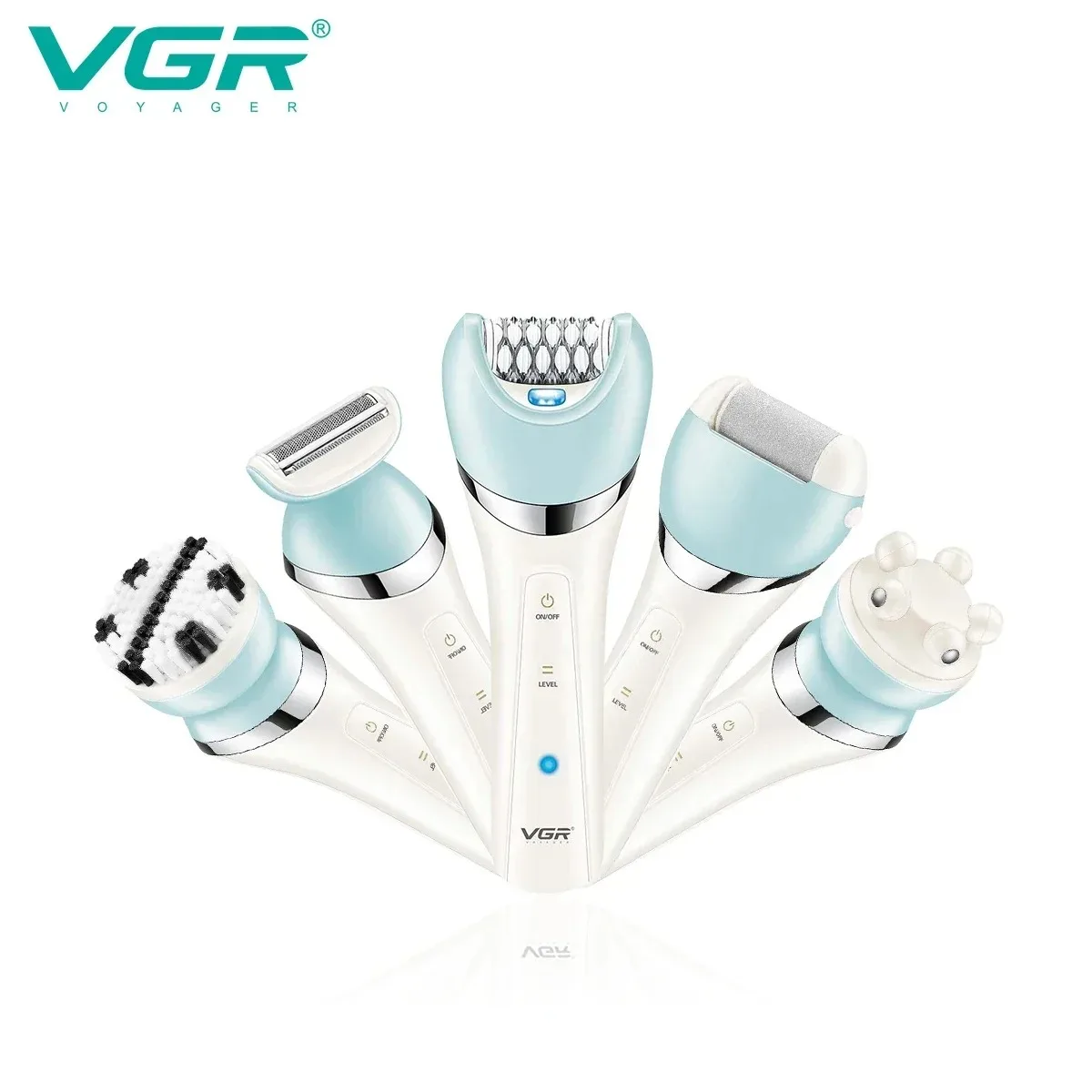 

VGR Epilator Hair Removal Professional 5 in 1 Personal Care Appliances Waterproof Cordless Household Hair Remover Women V-703