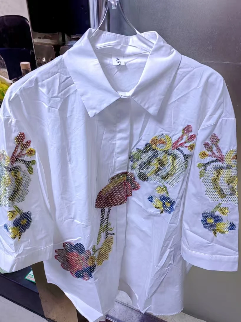 

Luxury Streetwear Cotton Blouses Shirts For Women 2025 Summer Autumn New Fashion Trend Loose Casual Tops blusas para mujeres