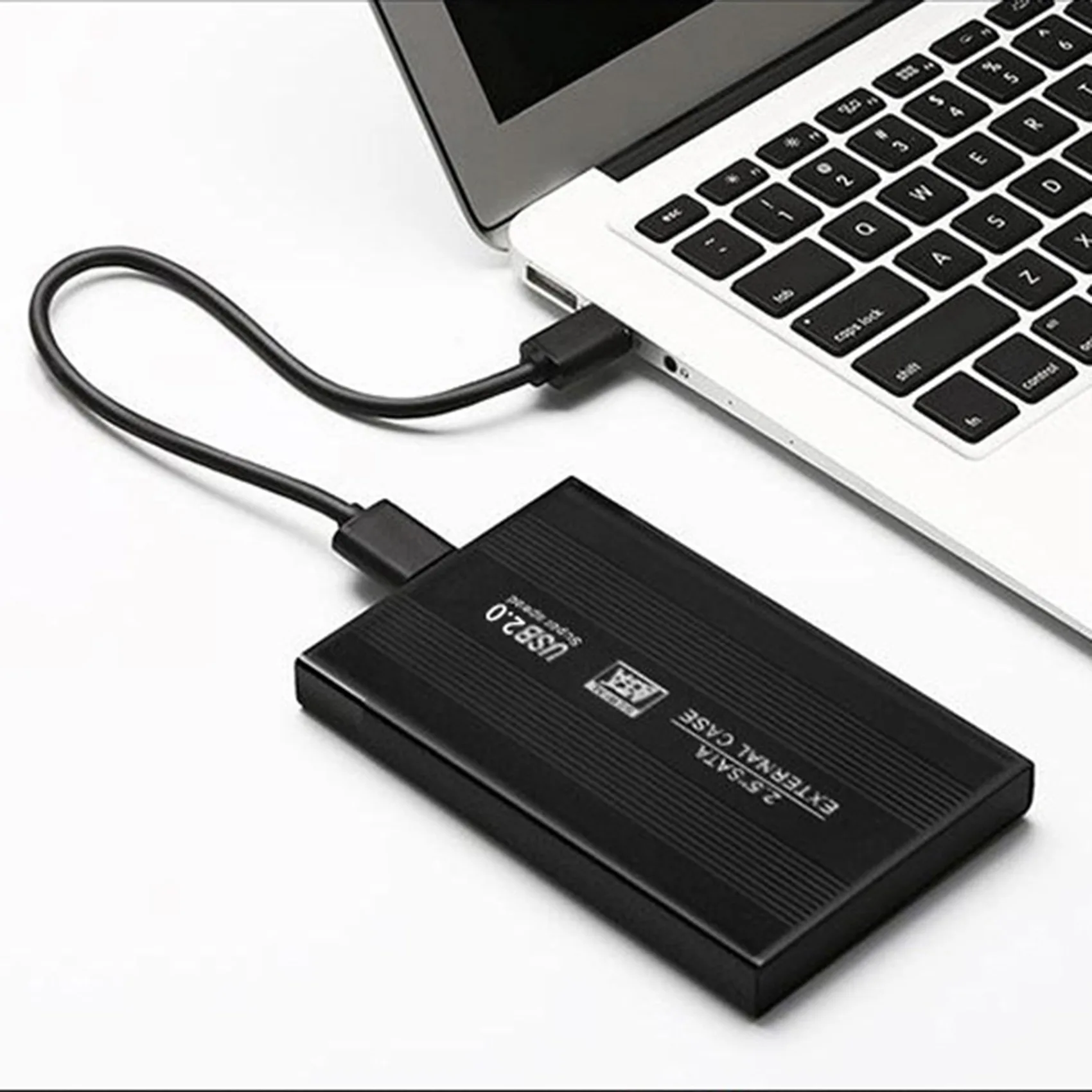 2.5 Inch USB 2.0 External Mobile Hard Disk Box SATA HDD Aluminum Alloy Solid State Hard Disk Box - Black