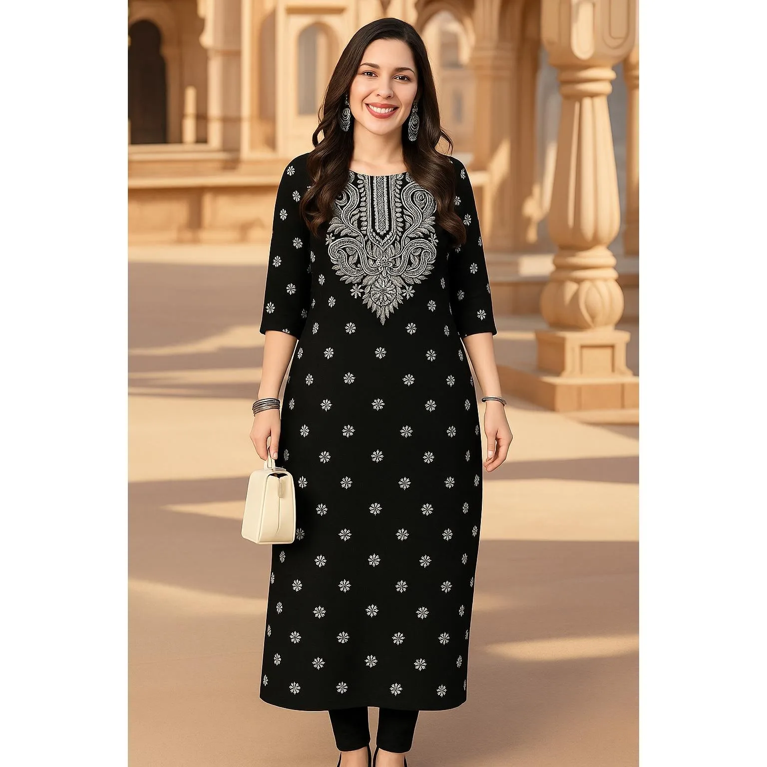 فستان كورت نسائي عصري وأنيق بأكمام طويلة أنبوب مستقيم كاجوال برقبة دائرية نمط طاووس فستان مريح جديد ropa arabe