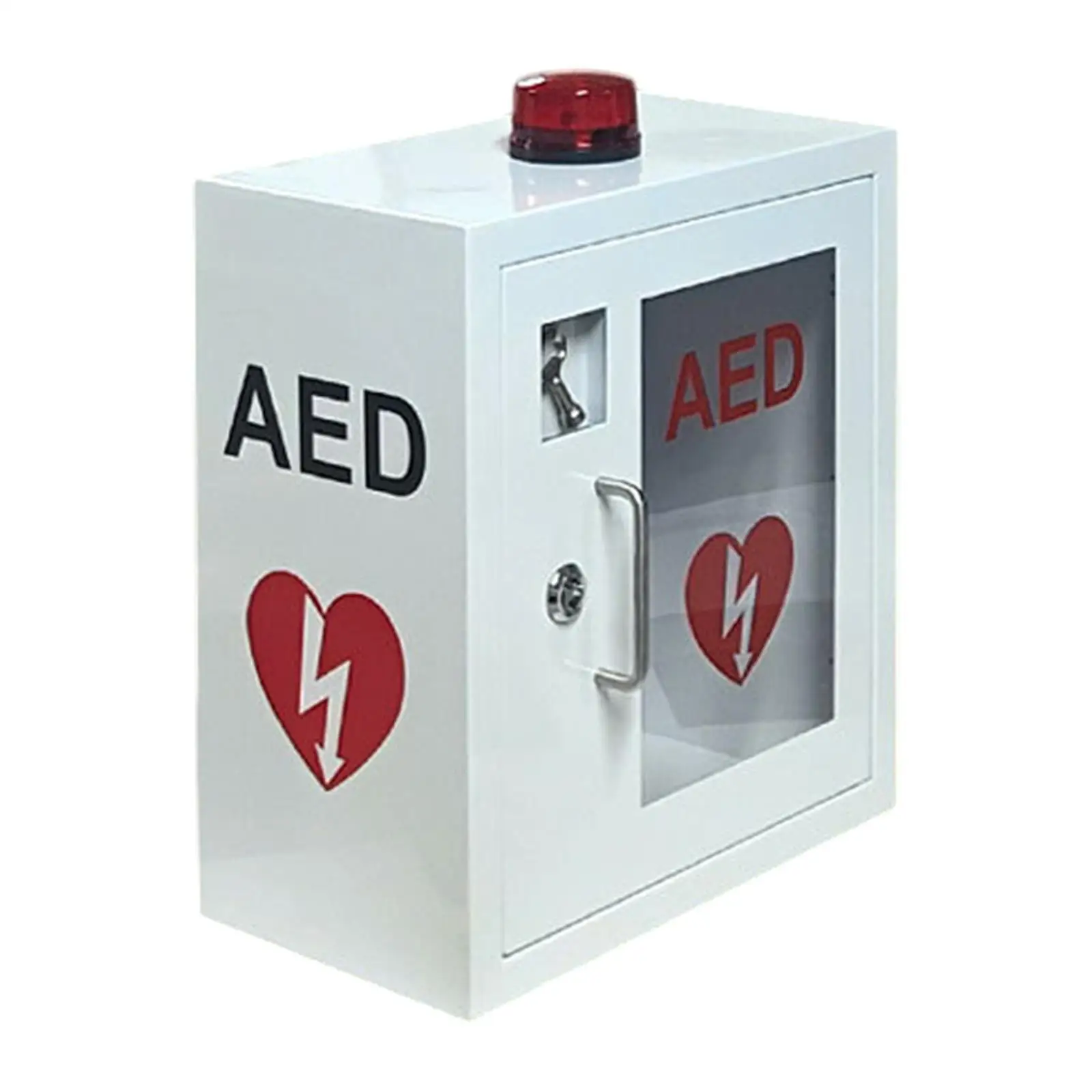 Aed Cabinet with Alarm Emergency Strobe Light Transparent Window with Handle Portable Machine Box Wear Resistant Accessories