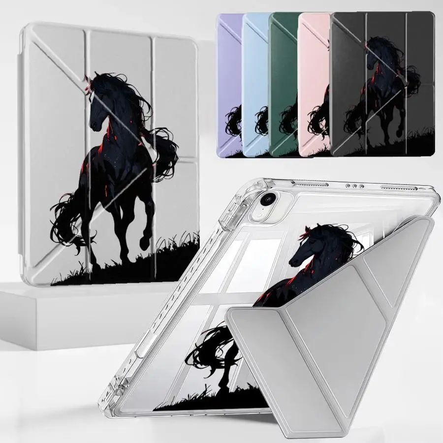 Creative Horse Art Tablet Case For iPad Pro 11th 10th 9th 8th 7th 12.9inch Air 4 5 M3 M2 1 2 M4 11inch Mini 6 7 Pro 2025 Y-Fold