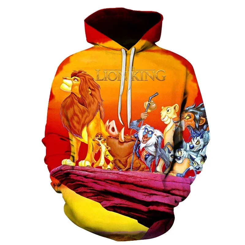 Disney The Lion King Simba Hoodie Sweatshirts Men Women Fashion Casual Cool Pullover Boys Girls Harajuku Streetwear Hoodies